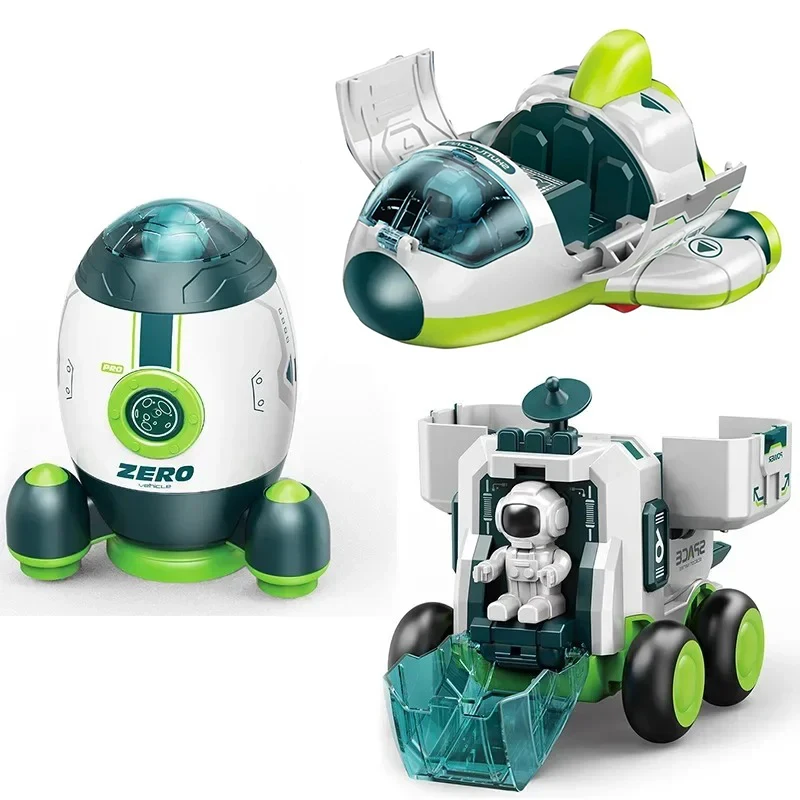 Rompecabezas para niños, coche de juguete espacial, modelo de simulación, cohete de astronauta, serie de nave espacial, coche de juguete para regalo para niños