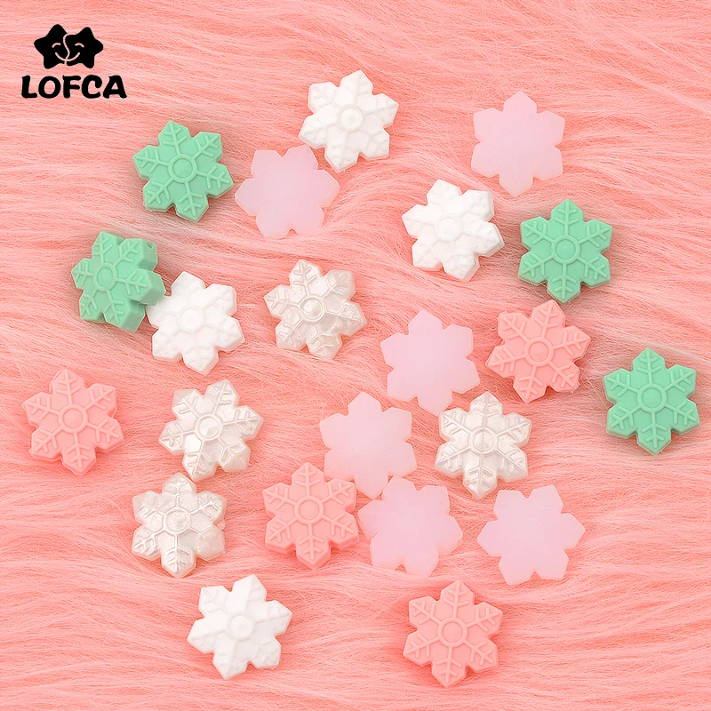 Snowflake Silicone Beads 5pcs/lot BPA Free  Baby Teething Bead For DIY Jewelry Making Chewable Baby Teething Gift