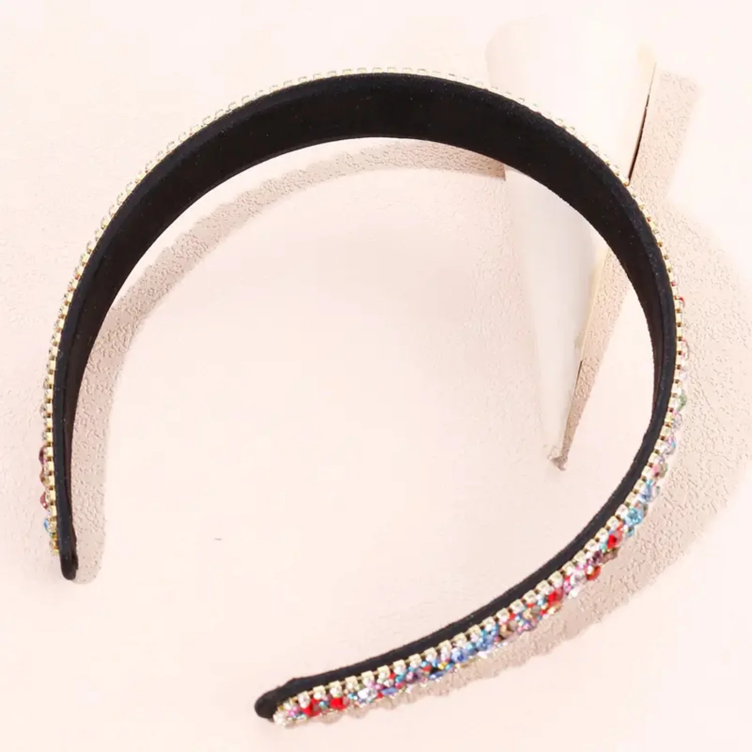 Sparkling Rhinestone Glitter Headband - Vibrant and eye-catching design with colorful allover rhinestones Barberias accesorios