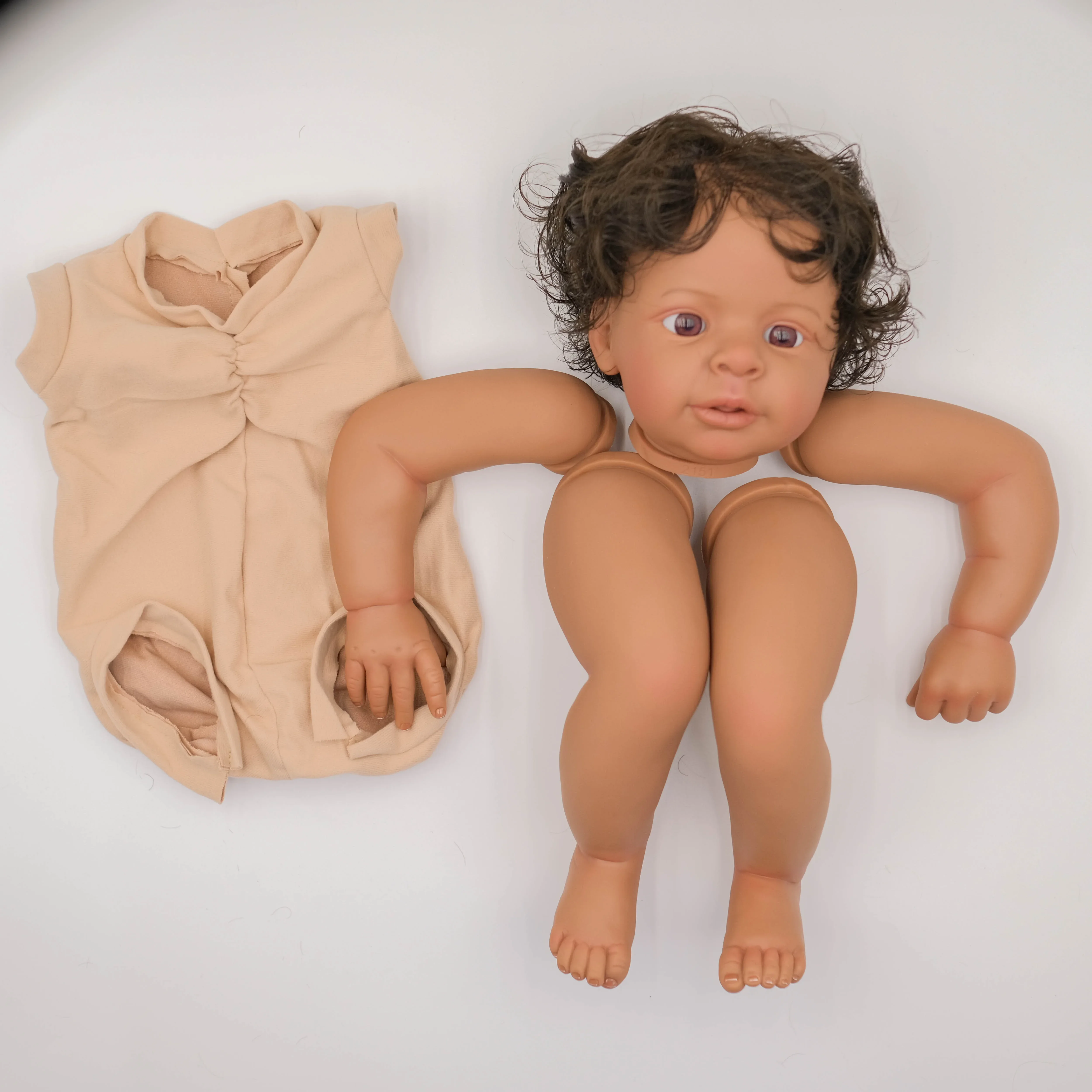 NPK 22inch Jaylan Kit Cloth Body Reborn painted Doll kit Doll parts with Hand Rooted Hair