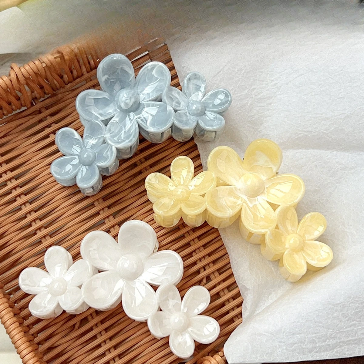 

New Egg Blossoms Flowers Hair Claw Light Colorful Ins Claw Clips Sweet Gentle Fashion Hair Clip Hair Accessories for Women Girls