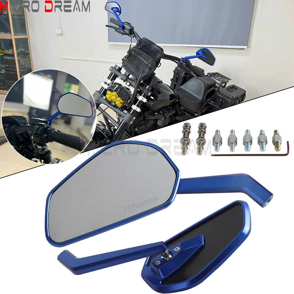 Motorcycle Reflector Mirrors Rear Rearview Mirror Universal 8/10mm Wing Mirrors For Kawasaki Vulcan Yamaha Honda Shadow Ducati