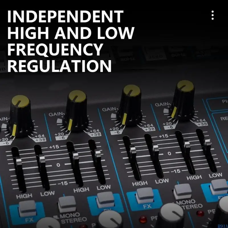 R91A 8 خلاطات صوت القنوات لمهندسي الصوت المحترفين والعصابات للحفلات الموسيقية