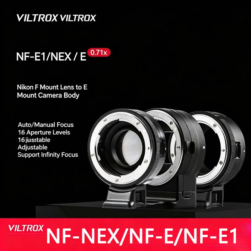 

VILTROX NF-E1/NF-NEX/NF-E Lens Adapter Ring Mount Mirrorless lens Adapter for Nikon F Lens to Sony E mount A7SI A7II A7II Camera
