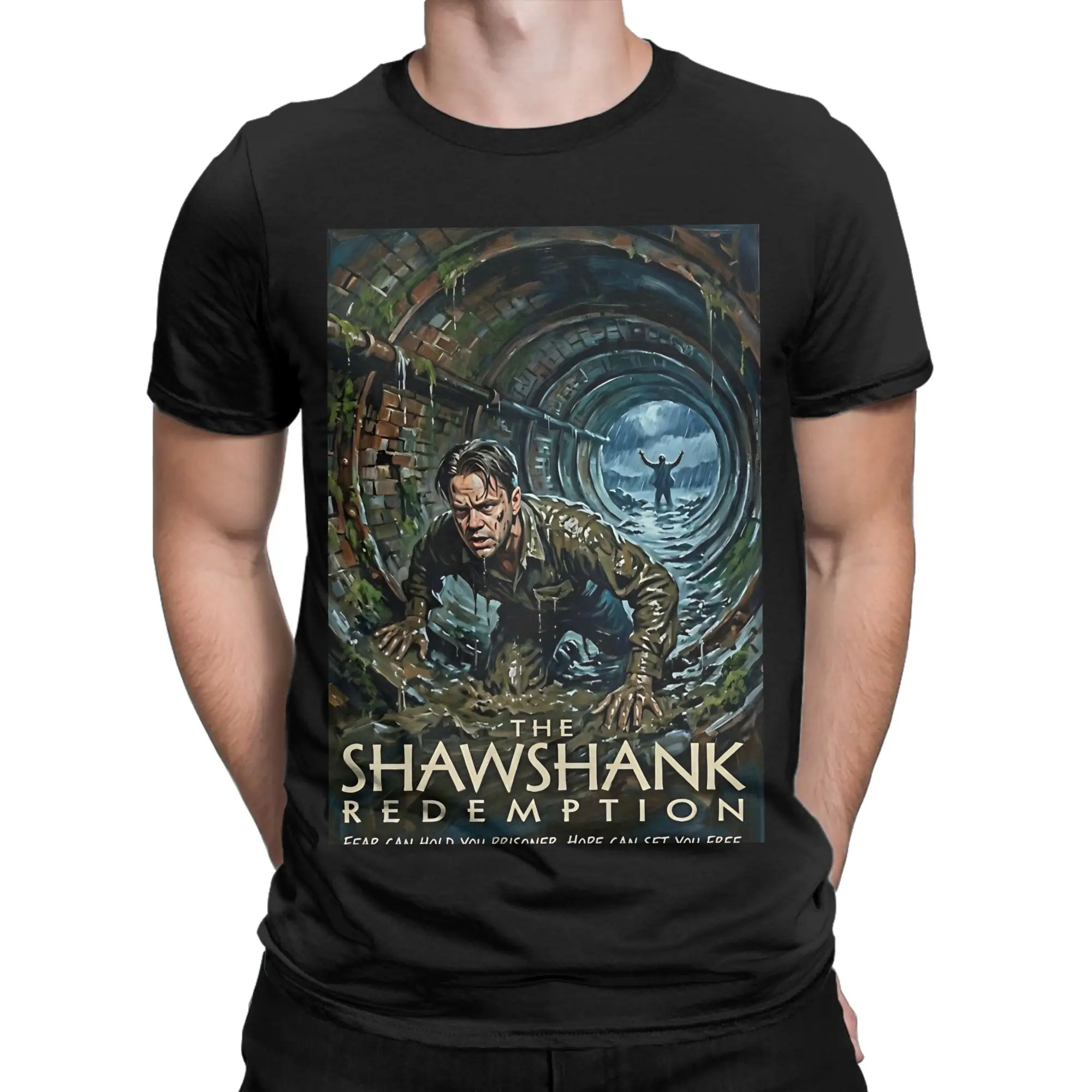 The Long Crawl to Freedom A Shawshank Tribute Funny Graphic 100% Cotton T-Shirt The Shawshank Redemption Tees Tops For Men
