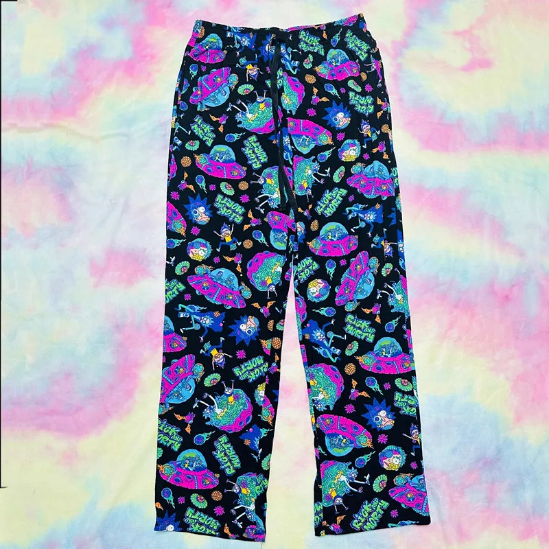 Pajamas Pants For Men Cartoon Trousers Fallow Can Outside Middle Waist Sleepwear Men's Lounge Sleeping Bottoms