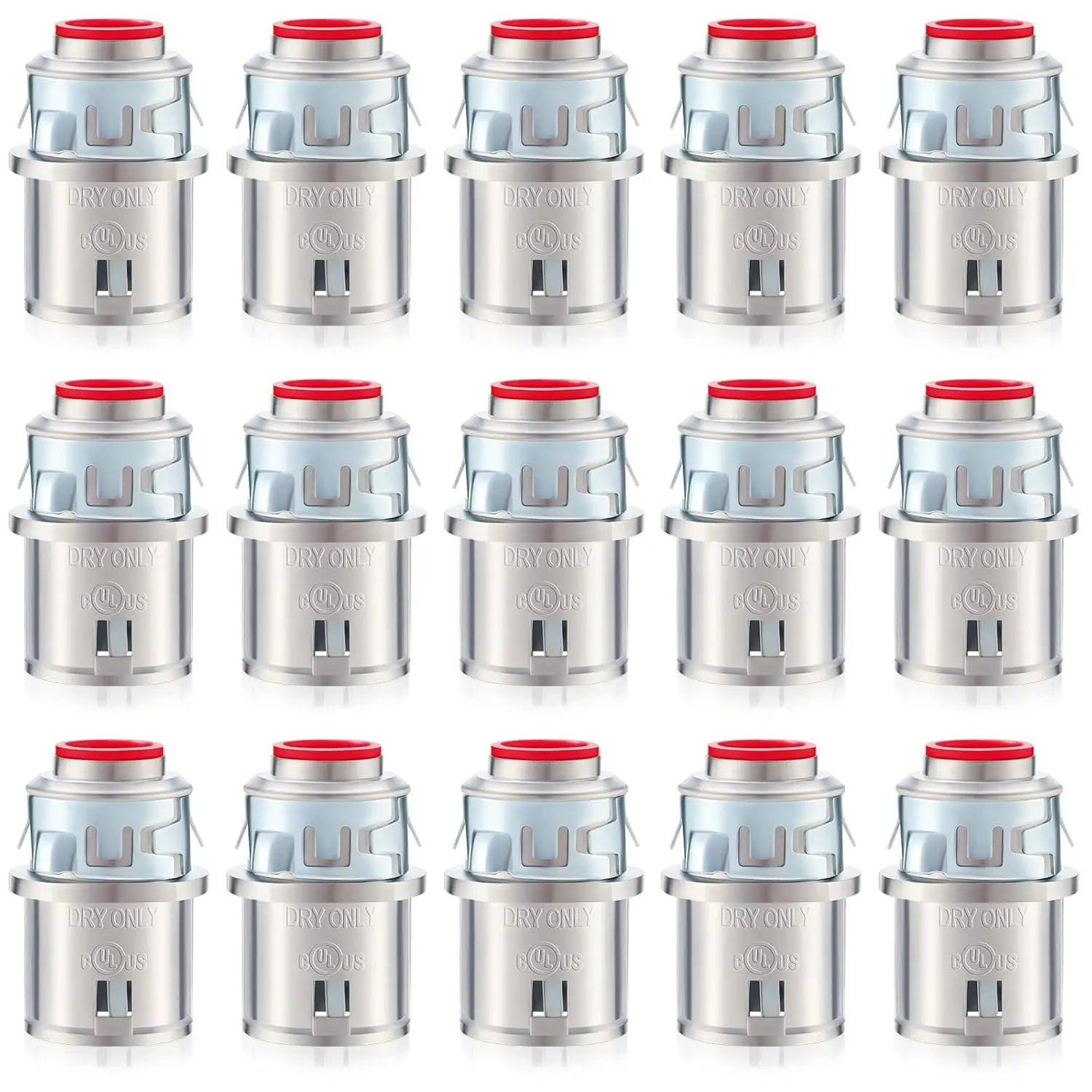 

15 Pack Metal-Clad Cable Connectors, 3/8" Snap in Connectors Zinc for Steel and Aluminum Cables, Knockout Size 1/2"