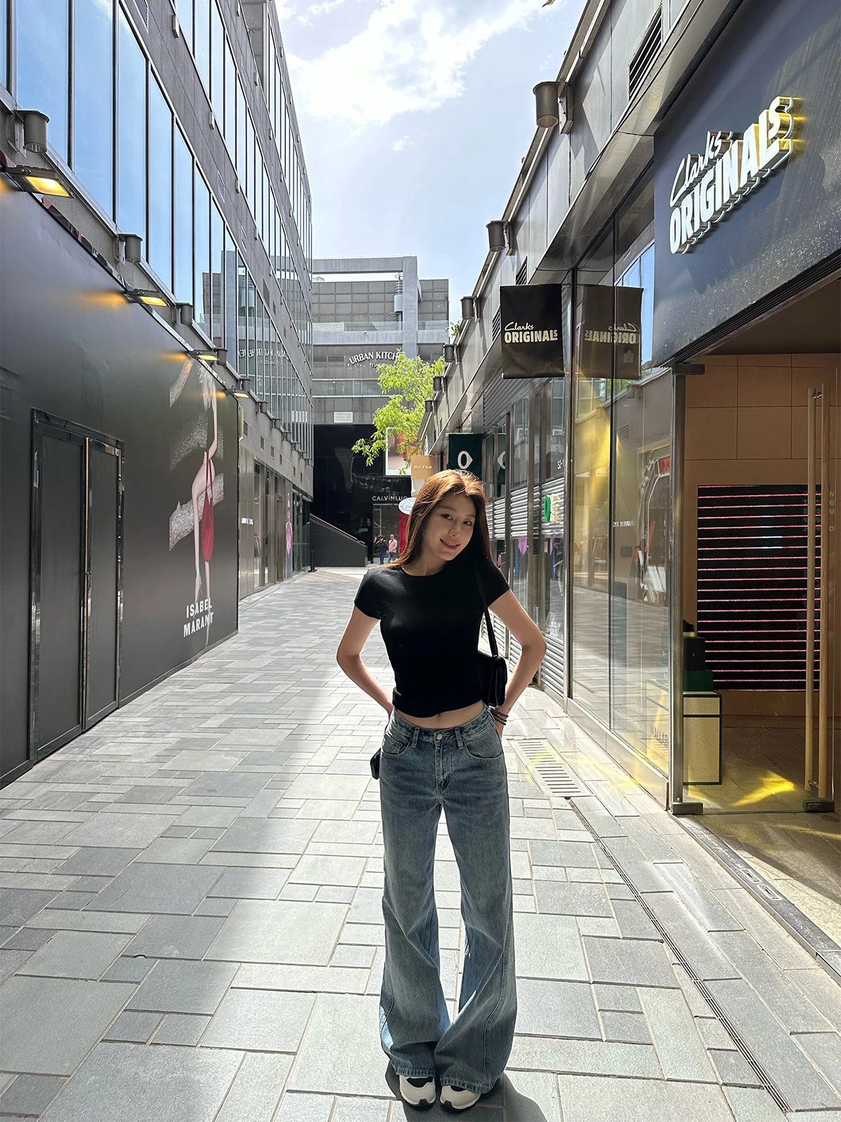 

Джинсы Dibao Xi в стиле ретро, с низкой посадкой, широкими штанинами, прямого кроя, женские, летние, повседневные, стройнящие, универсальные, длинные брюки