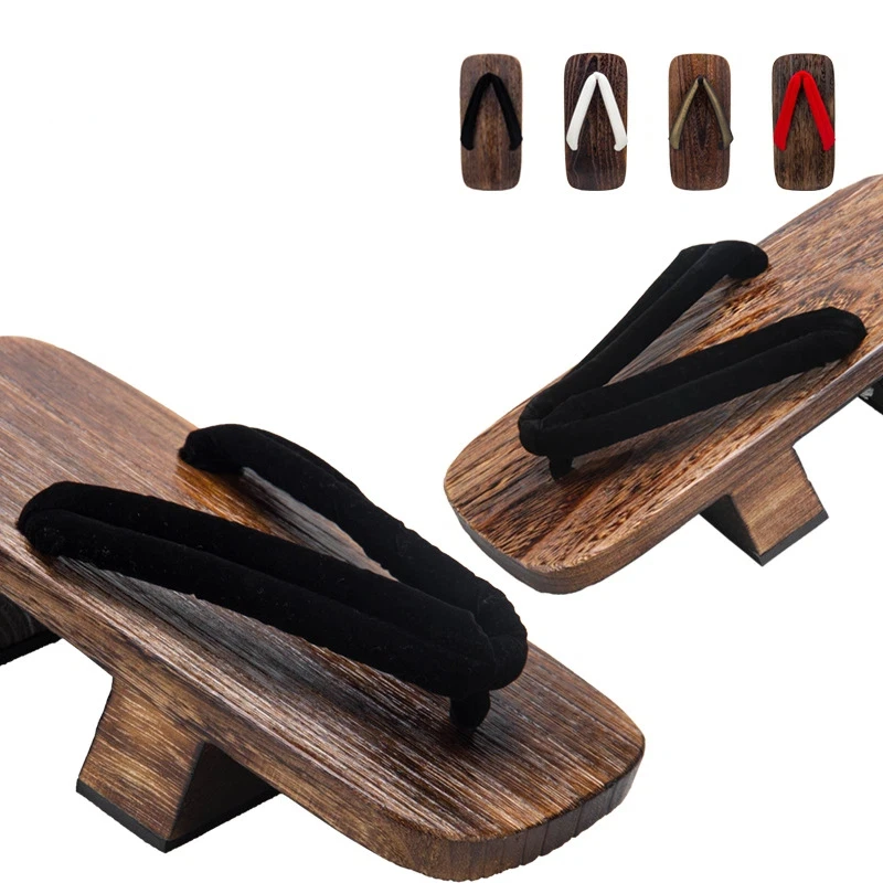 Japanese Traditional Geta Clogs for Men Women Wooden Flip Flops Sandals Cosplay Shoes Kimono Yukata Footwear
