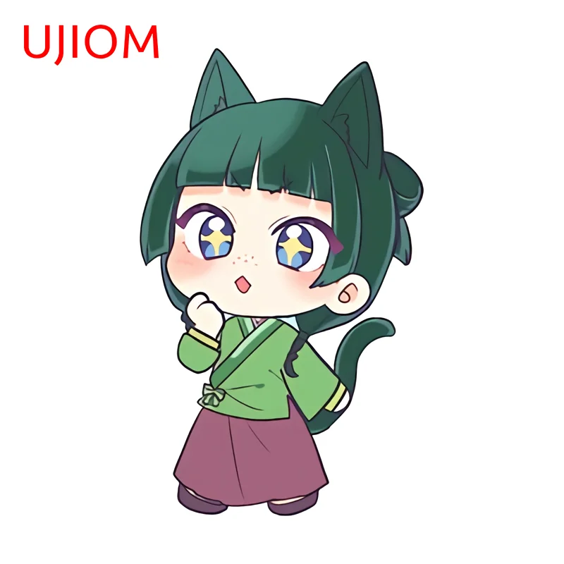 UJIOM Maomao Chibi Wall Sticker Cat Ears Creative Starry Eyed Anime Girl Decal Scratch Resistant Material Living Room Wall Mural
