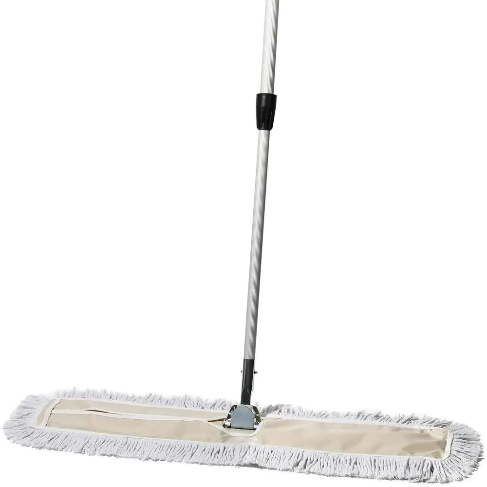 

36 Reusable Cotton Dust Mop for Hardwood Floors, Telescopic Handle, Dry Cleaning Tool