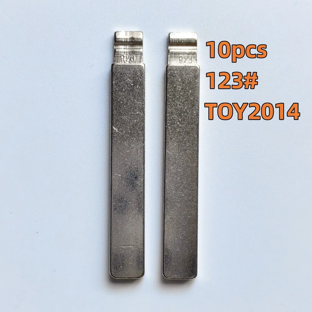 10 Stück # 123 TOY2014 Metall-Funkschlüsselrohling (nicht geschnitten) für KD VVDI Klappschlüssel – passend für Toyota