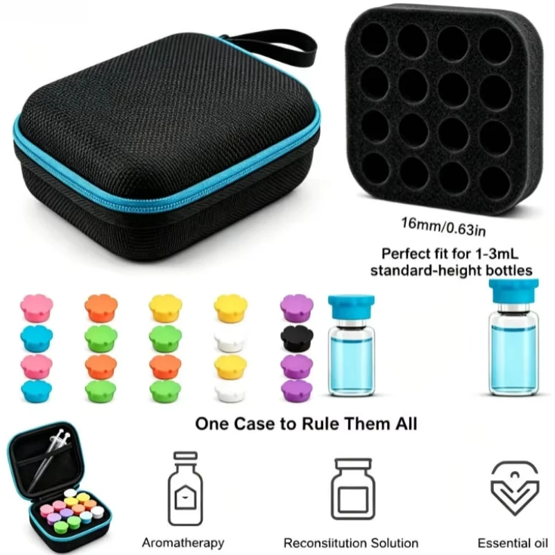 Peptid-Fläschchenverschlüsse 3ml Glasfläschchen Wiederverwendbare Silikonverschlüsse für 1/2/3ml Fläschchen Passend für Fläschchenhalter-Box Aufbewahrungszubehör – Detail 12