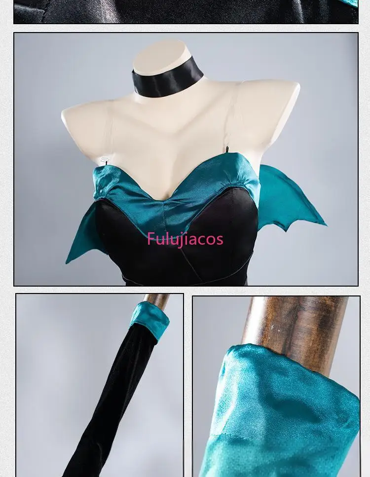 Fulujiacos لعبة تأثيري حلي لينغ ينغ وي زي قبعة فستان مجموعة كاملة