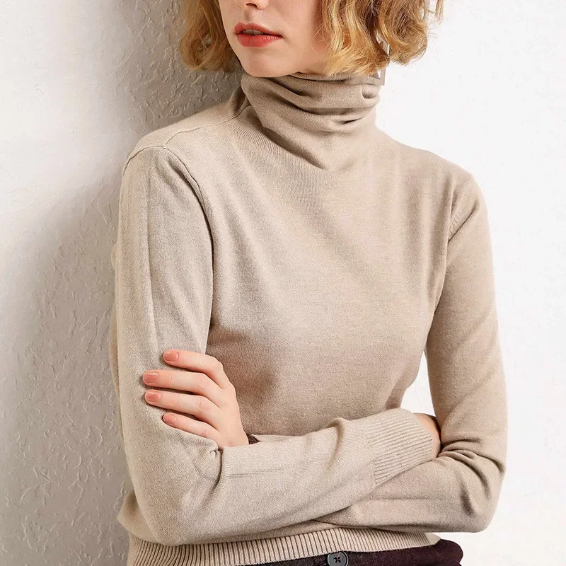 MRMT 2024 Brand New Sweater women's version of knitted pile collar pullover with bottoming sweater long sleeves women sweater