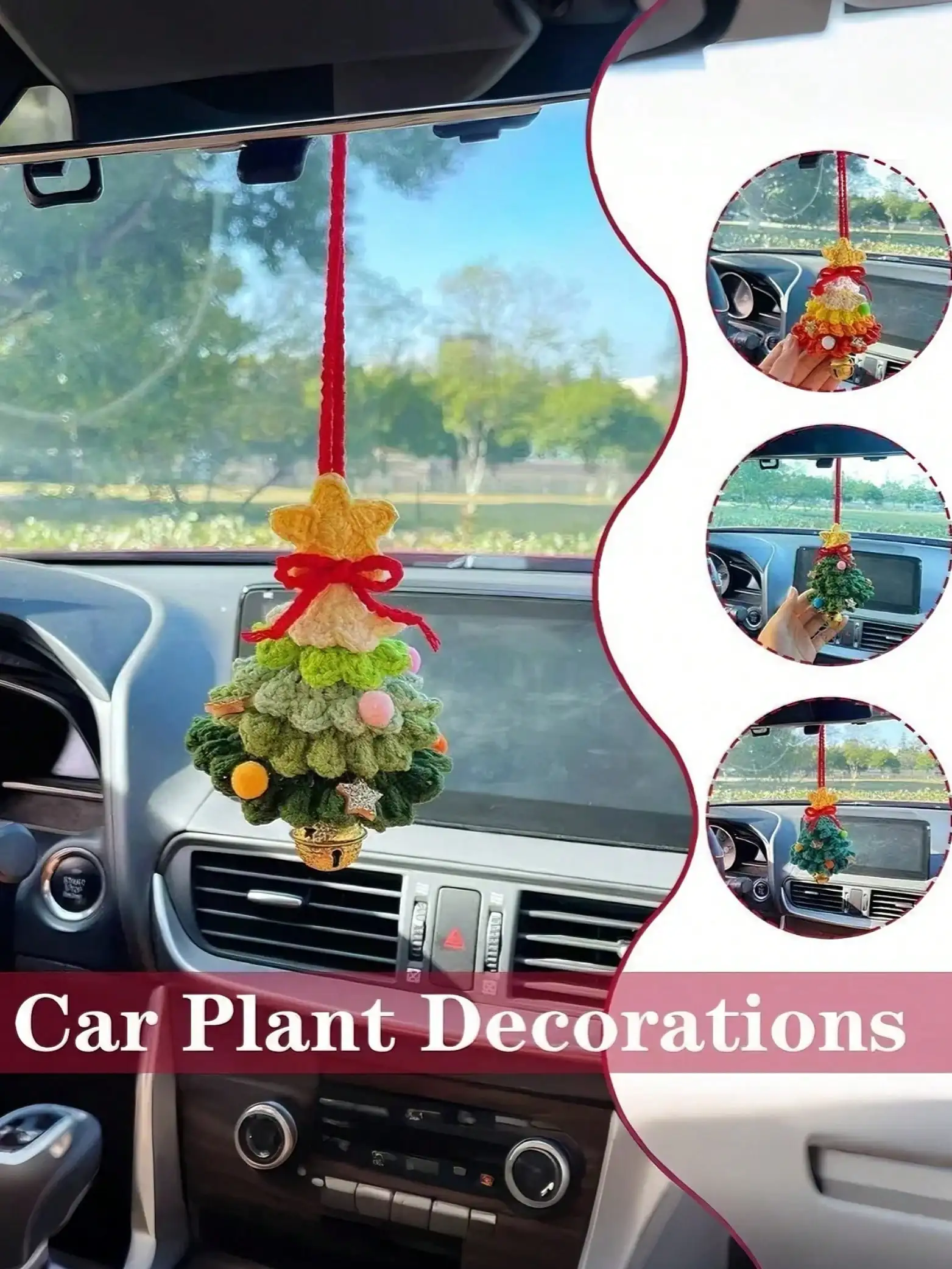 เครื่องประดับติดกระจกมองหลังรถยนต์รูปต้นคริสต์มาสสามารถเพิ่มบรรยากาศแห่งเทศกาลได้ทันที