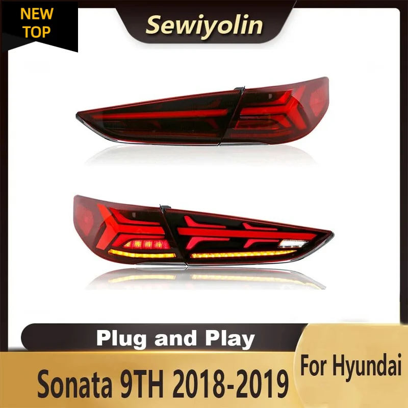 

Car Accessories Full LED Tail Lights For Hyundai Sonata 9TH 2018-2019 Rear Lamps w/Animation DRL Signal Plug And Play