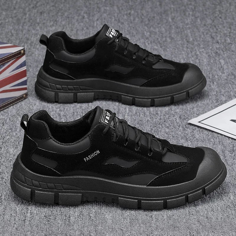 

2025 New Men's Breathable Fashion Shoes Spring Thick Bottom Anti-slip Wear-resistant Sports Casual Dad Shoes Korean Style