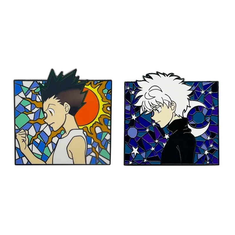 Anime HUNTER×HUNTER Metal Enamel Pins Brooch Cute GON FREECSS Killua Zoldyck Badges Denim Shirt Lapel Pin Jewelry Accessories