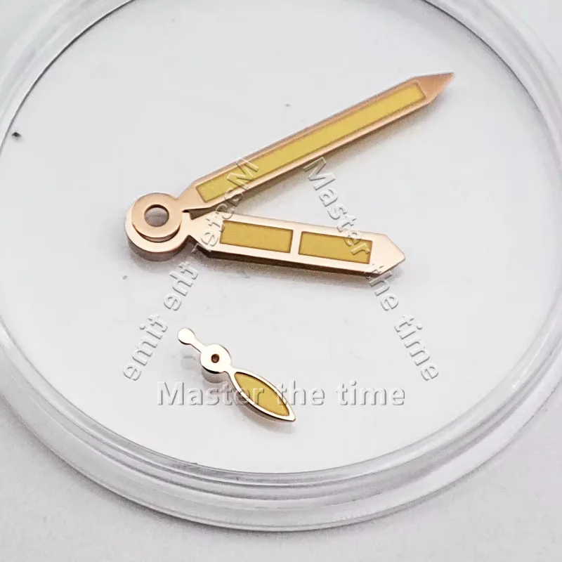 Mãos de relógio luminosas verdes para movimento st3600/ 6797/ 6498, ouro rosa/preto, acessórios de relógio de conversão manual