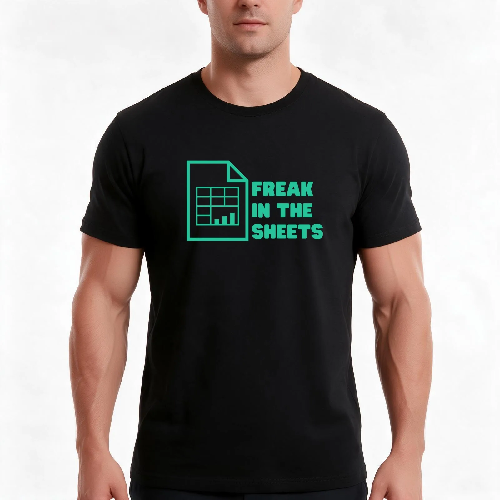 FUNNY FREAK IN THE SHEETS EXCEL T-Shirt, Summer Casual Cotton Tee, Oversized Streetwear Tops, Vintage Graphic Print, 100% Cotton