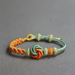 Fashionable Mandala Knot Peach Blossom Adjustable Bracelets DIY Handmade Weaving Bracelet Couple Transfer Beads Party Jewelry