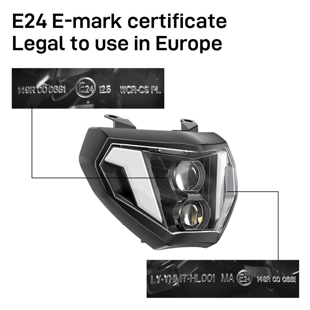 E-mark led conjunto de farol de motocicleta drl farol para yamaha mt07 mt09 fz09 2014 2015 2016 2019 luz à prova d'água