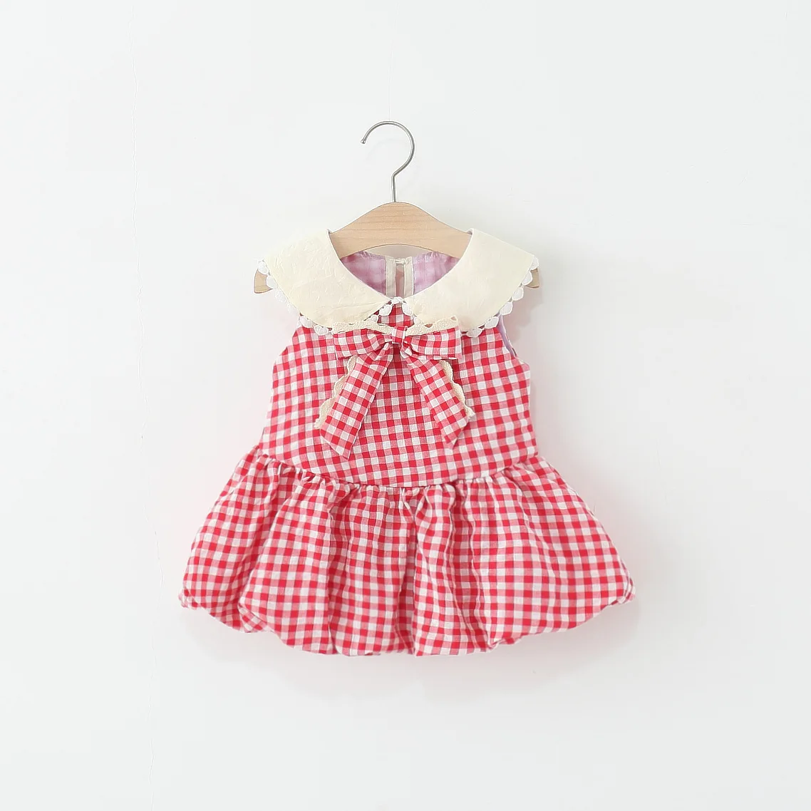 

Новое летнее красное клетчатое платье для маленьких девочек, милая детская одежда с бантом (от 9 месяцев до 4 лет)