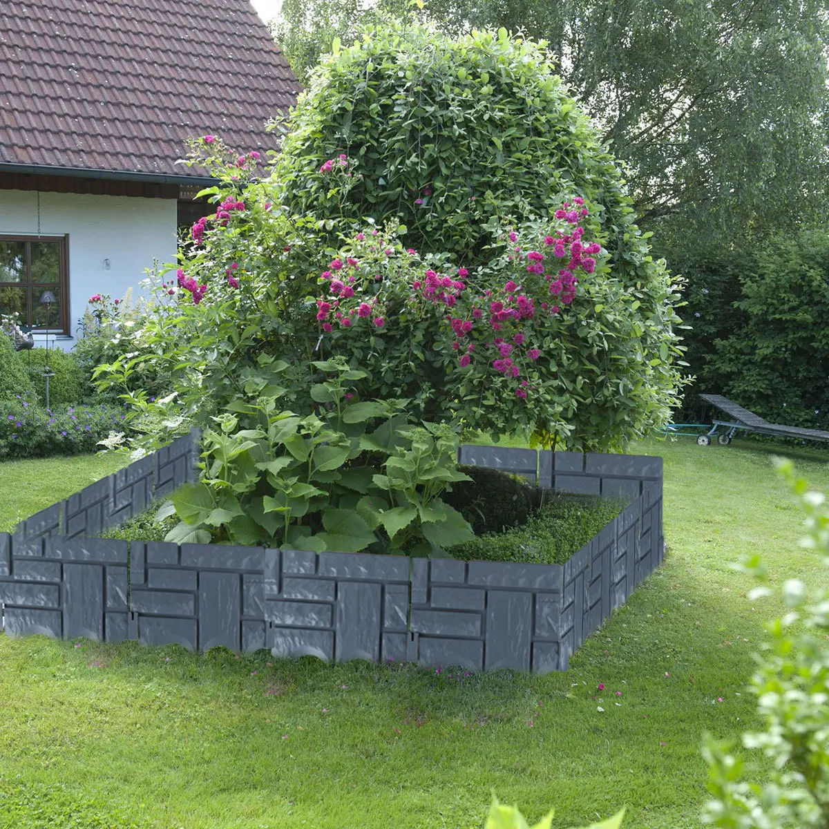 

10Pcs Plastic Lawn Border Fence Foldable Garden Edging Hammer in Plant Border Lawn Edging Garden Fence