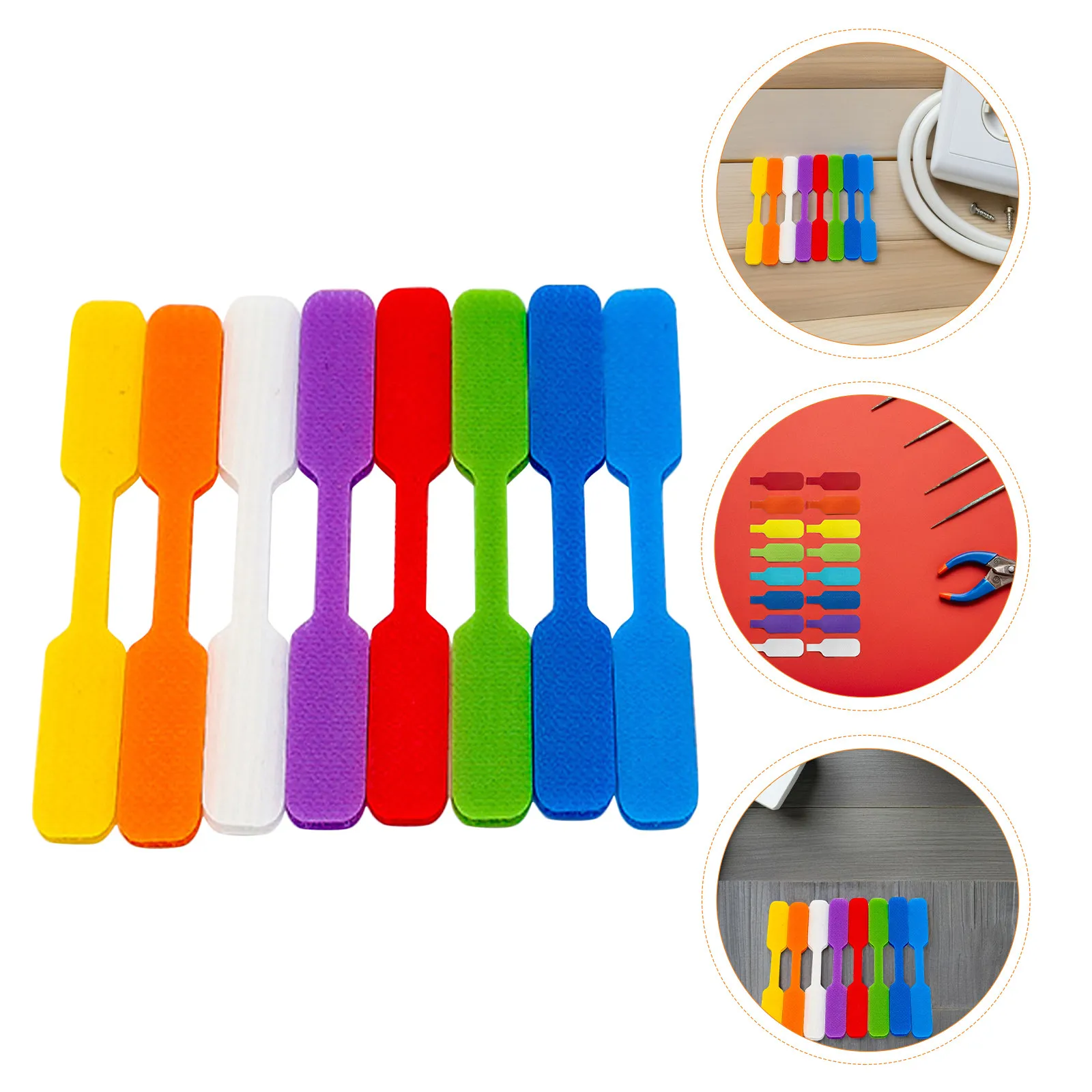56Pcs Writable Cable Labels Hook and Loop Reusable Cable Identification Tags for Home Office Wire Management Cord
