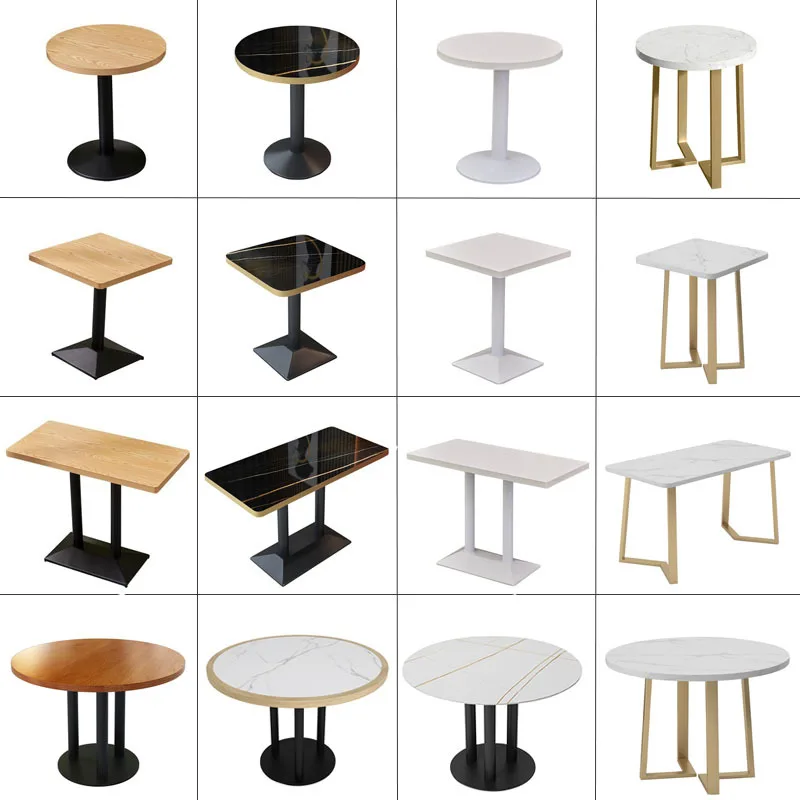 Eco-friendly Sintered Stone Marble Top Stainless Steel Gold Legs Square Table &Commercial Coffee Shop Restaurant Luxury Modern