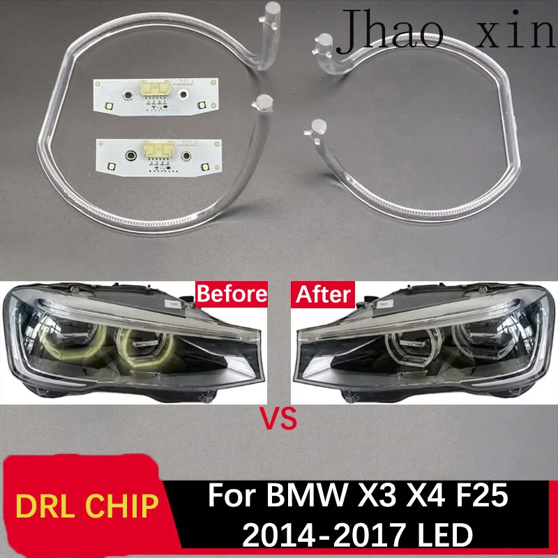 Circuit Board Angel Eyes for BMW X3 X4 F25 2014-2017 LED Car Daytime Lights DRL CHIP Guide Strip Ballast White Lights Lamp Tube