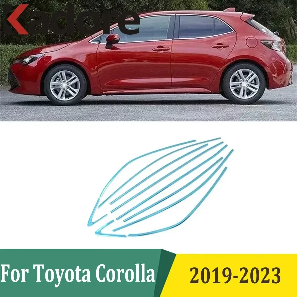 

For Toyota Corolla 2019-2023 Hatchback Window Molding Trim Cover Garnish Guard Strip Exterior Accessories Stainless Steel