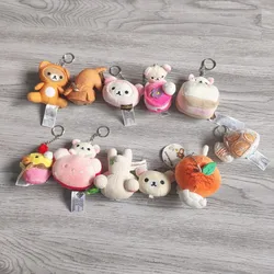 New Cute Anime Rilakkuma Korilakkuma Bear Kiiroitori Hamburger Plush Keychain Small Pendant Kids Stuffed Toys For Children Gifts