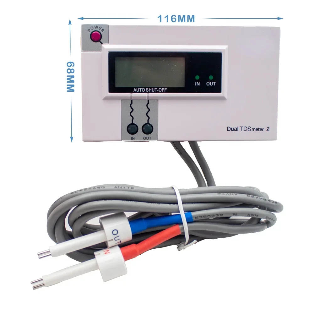 Commercial Dual In-Line  Monitor Digital Water Quality Tester  Meter IN/OUT Water Quality Monitor 0-9990PPM