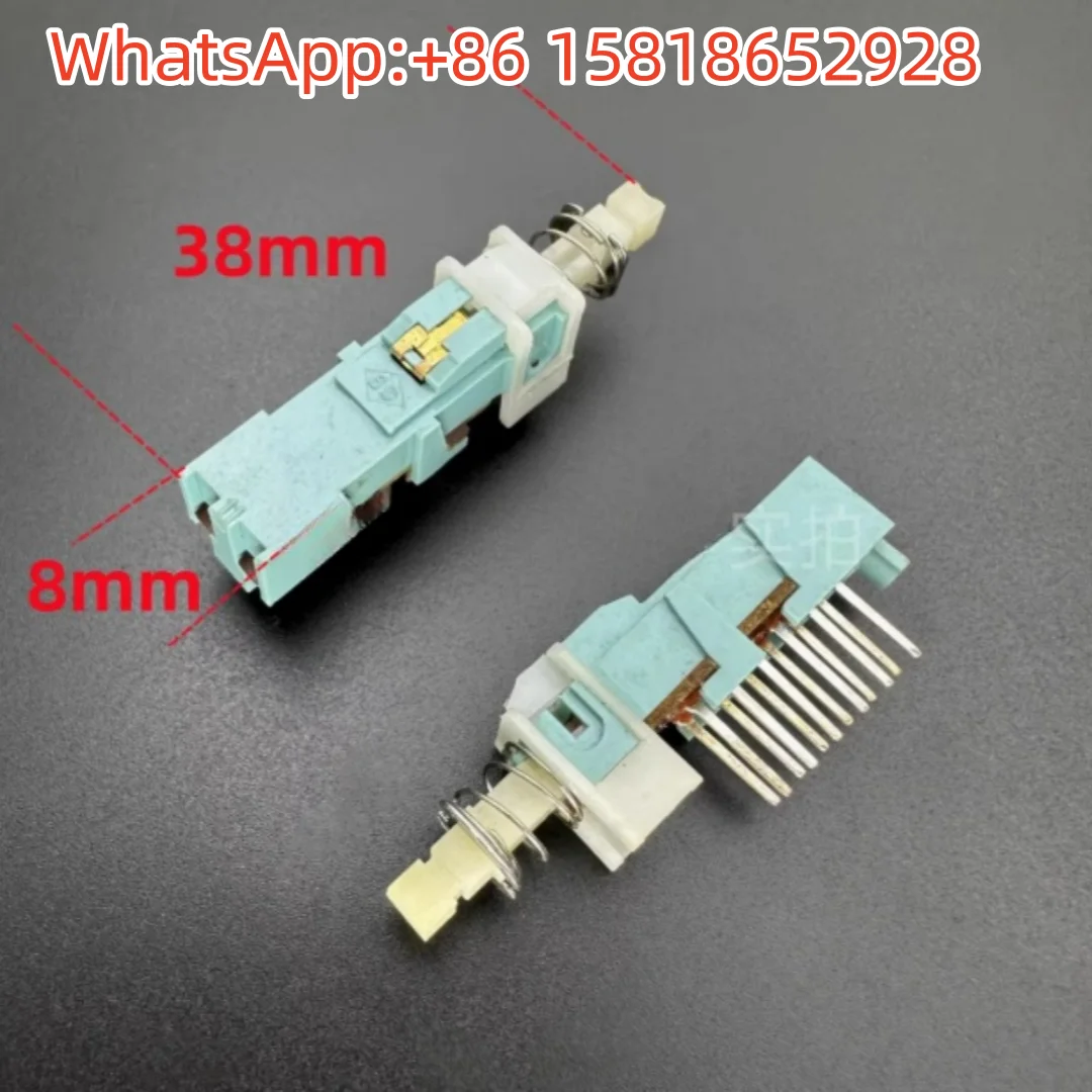 5pcs Micro Self-Locking Switch 12 Pins Adjustable Power Button Amplifier Speaker Keys Horizontal Buttons