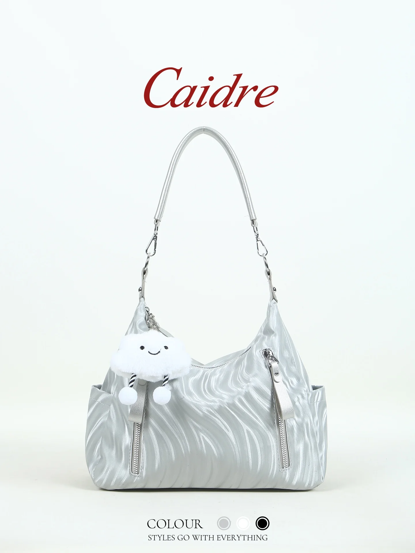 

Caidre Luxury Underarm Tote Bag Women's Commuter Single Shoulder Bag Large Capacity Crossbody Bag Korean Style Pure Color