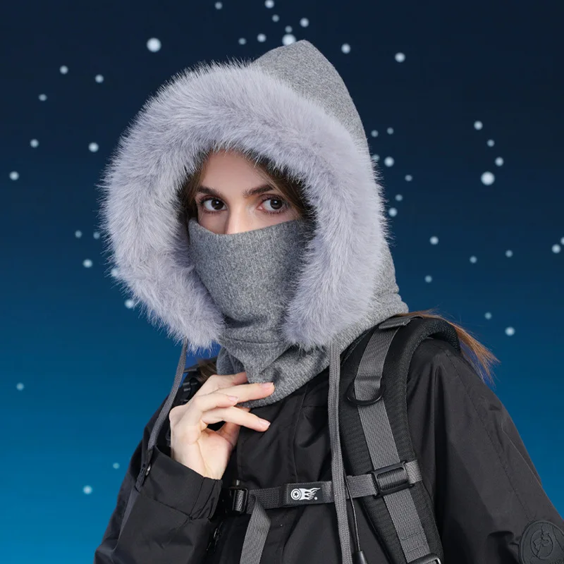 Wintermaske Schal All-in-One-Mütze gepolstert warm Gehörschutz Overhead-Mütze Damen Outdoor winddicht Gesichtsschattierung Lei Feng Hut Ski