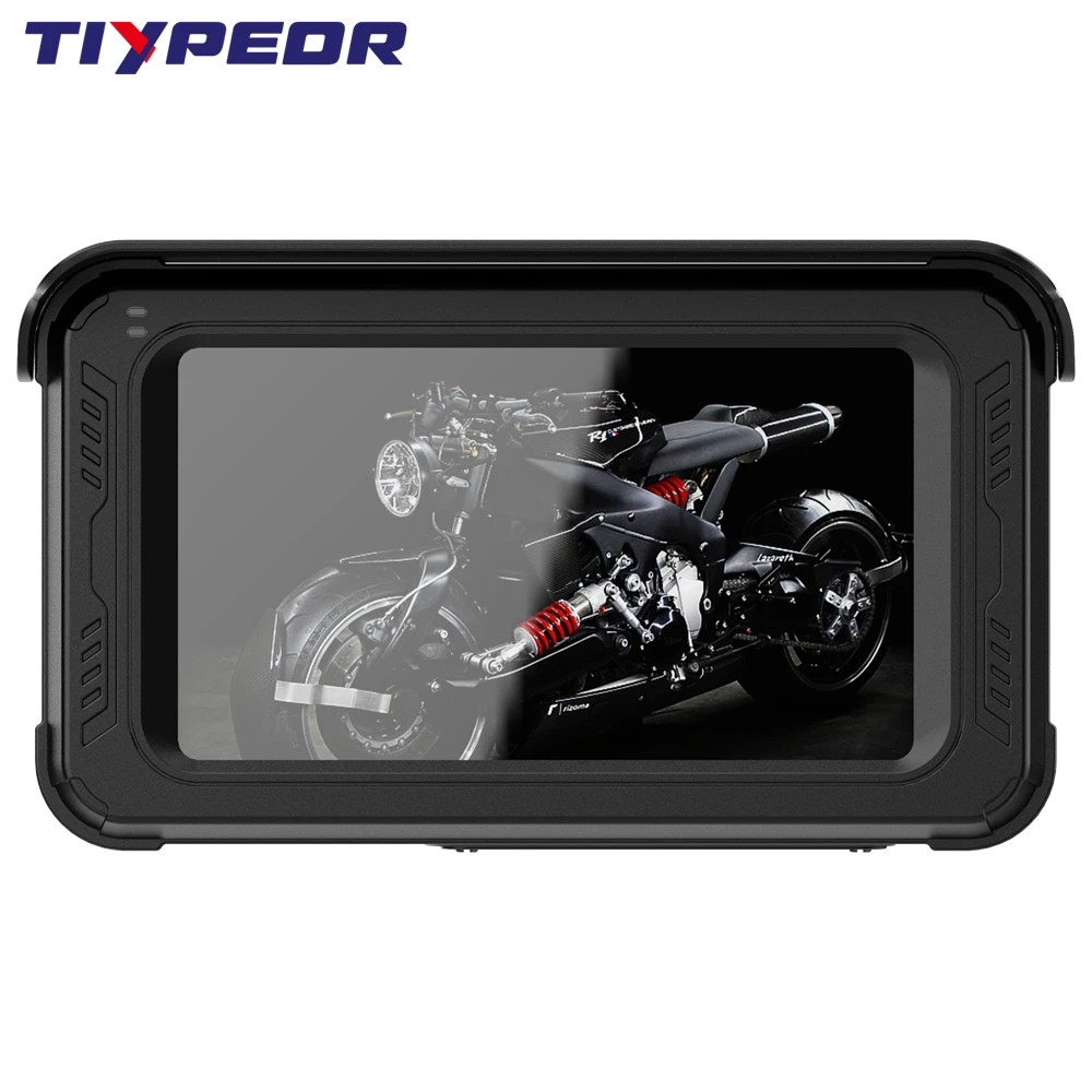 TIYPEOR Carplay Motorcycle GPS Navigation Android Auto dual camera recorder IPX7 Waterproof For Moto Dashboard Display Screen