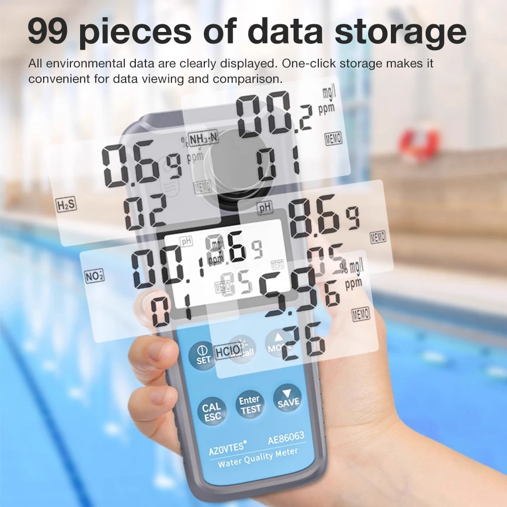 Medidor multiparámetro AE86063 PH, sulfuro de hidrógeno, nitrita, amoniaco, nitrógeno, cloro Residual, AE86065, 0,00-1000NTUTurbididad