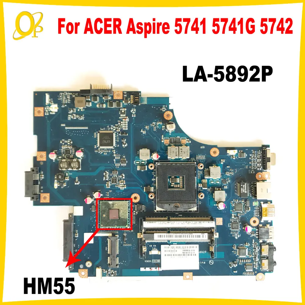 

NEW70 LA-5892P Mainboard for ACER Aspire 5741 5741G 5742 laptop motherboard MBPSV02001 HM55 DDR3 fully tested