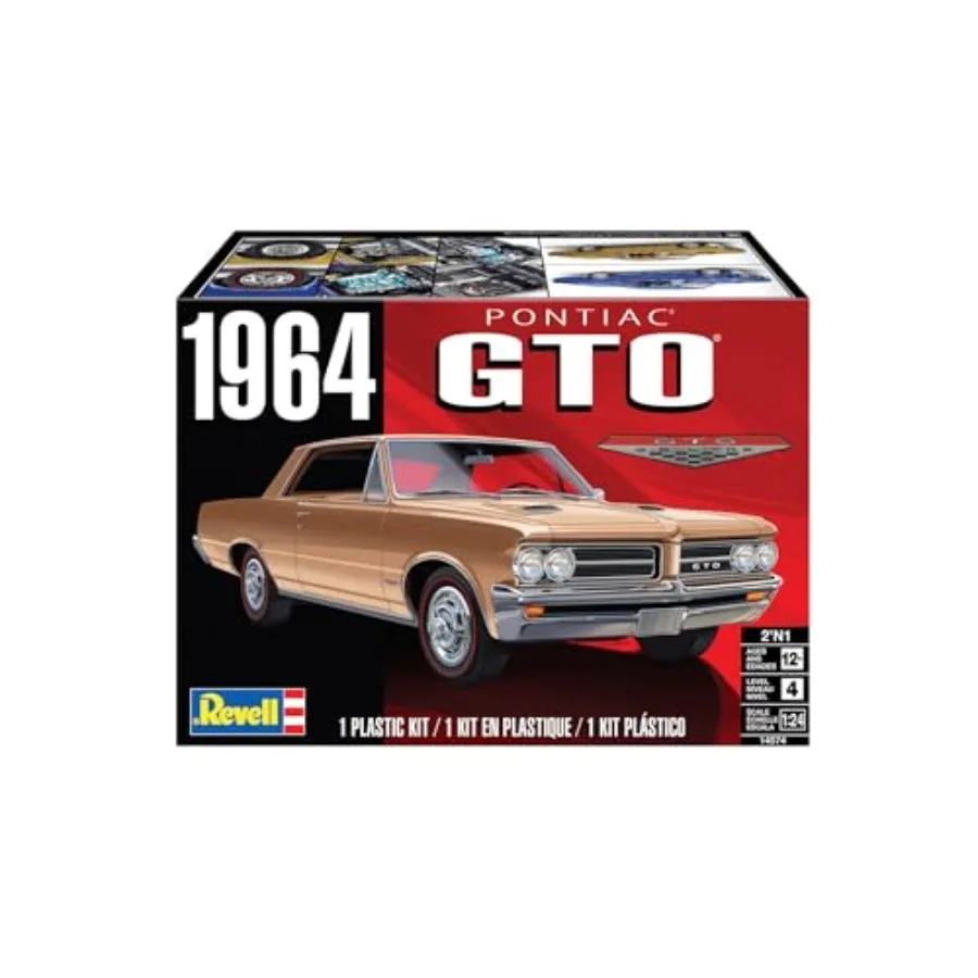 14574 1964 Pontiac GTO 2'N1 1:24 Scale 104-Piece Skill Level 4 Model Building Kit