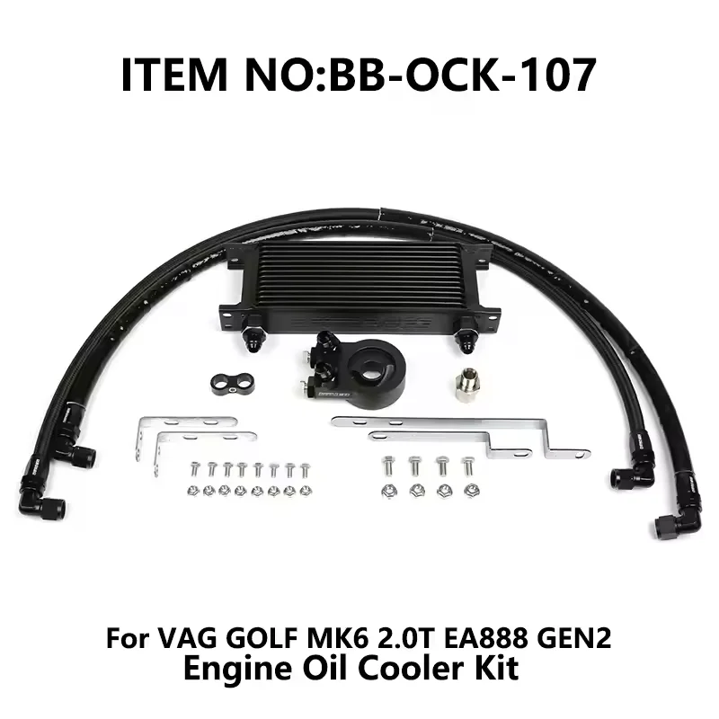Car Engine Oil Cooler Kit Cooling Radiator Kit With Rubber Tube for VW Volkswagen VAG GOLF MK6 MK7 2.0T EA888 GEN 1 2 3 4