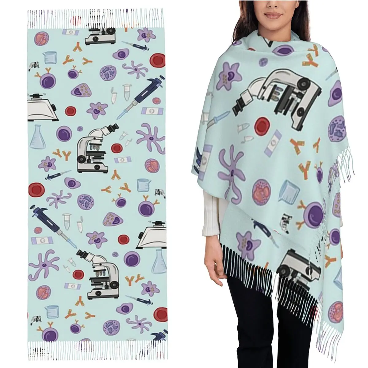 

Science Scarf Tassel Scarves Women Soft Warm Shawls and Wraps Long Fall Winter Shawl Wrap