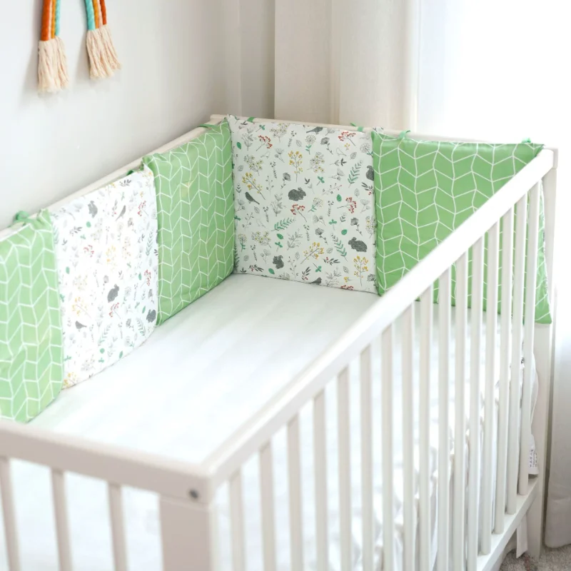 6pcs Baby Bumpers for Crib 30x30cm Cartoon Bedding Set Protector for Infant Boys Girls Nursery Furniture Kids Cot Bed