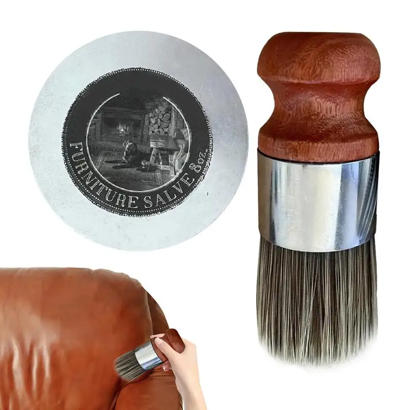 Revitalisant en cuir lisse avec brosse pour meubles et livres, produits de polissage, revêtement de réparation, conditionneur naturel pour la maison