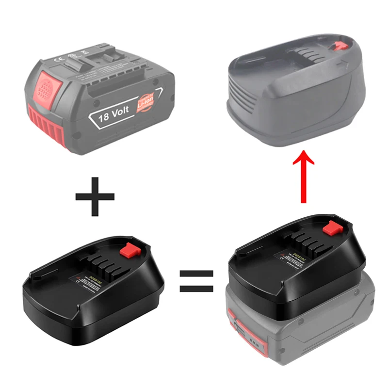 Imagem -02 - Adaptador de Bateria para Bosch 18v Bateria Li-ion Bat618 em Casa Ferramenta Elétrica de Lítio Substituir Todos os 18v Verde Azul Uso do Adaptador