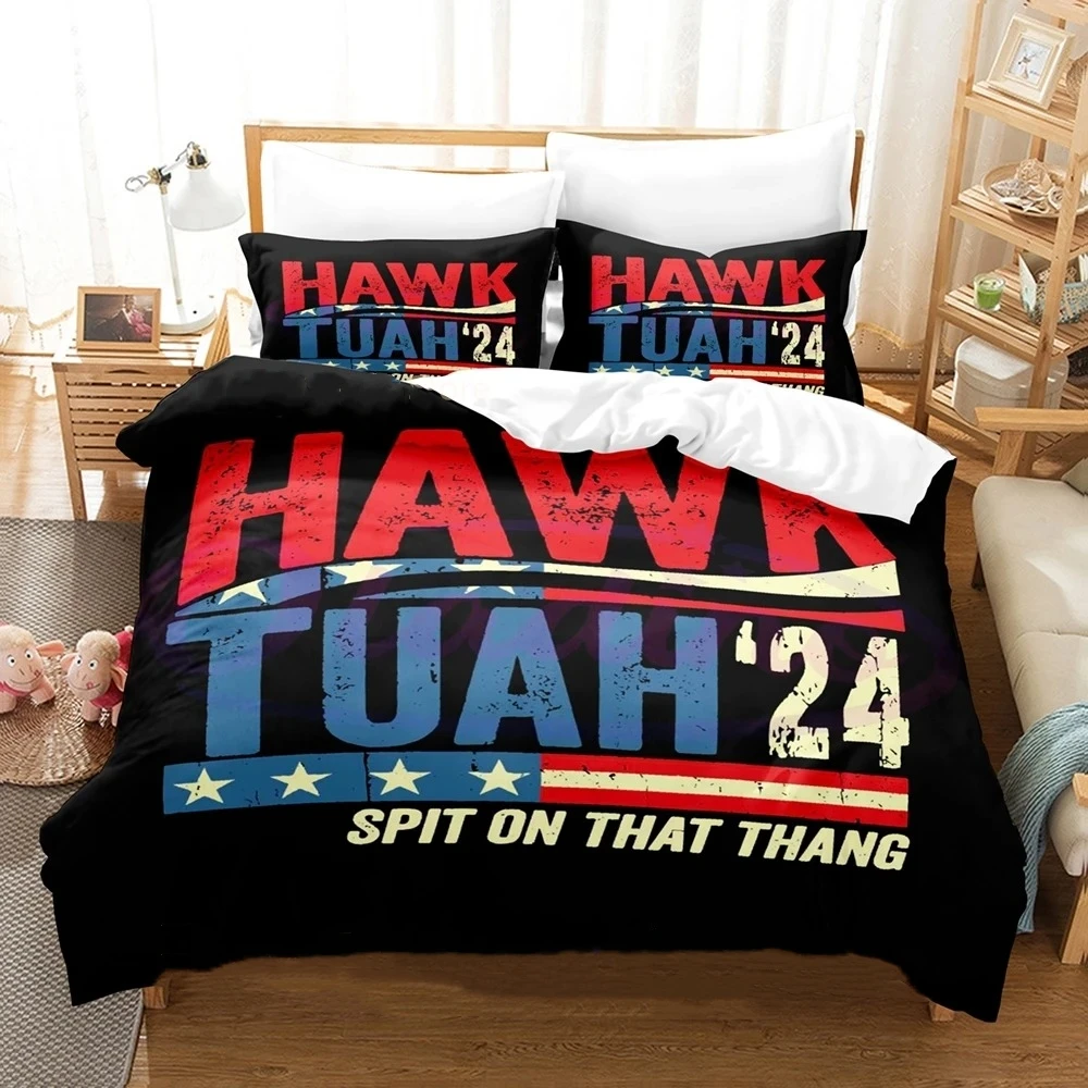 

Hawk Tuah 24 Bedding Set Single Twin Full Queen King Size Bed Set Adult Kid Bedroom Duvetcover Sets 3D Print Anime Bed Sheet Set