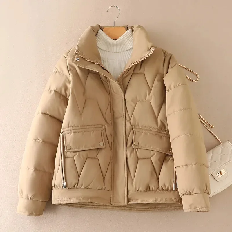 

Women Parkas Jacket New Autumn Winter Light Thin Down Cotton Coat Femme Casual Short Warm Basic Outerwear Ladies Tops JJ300