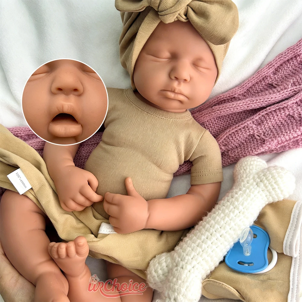 

50cm Can Use Pacifiers Full Body Silicone Reborn Baby Realistic Newborn Girl/Boy Loulou Lifelike Soft Touch Art Doll